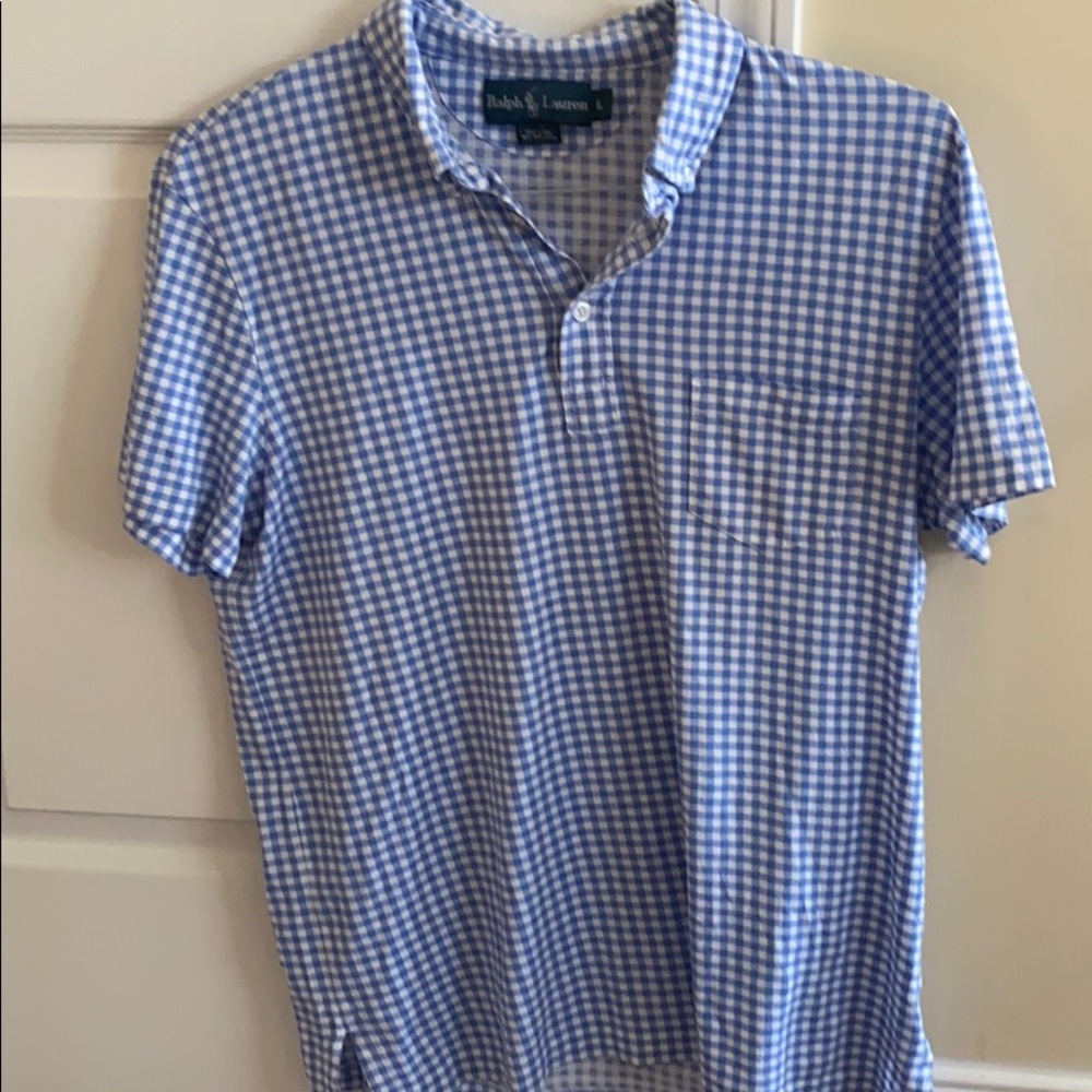 Beautiful Gingham Pima 3 button Polo